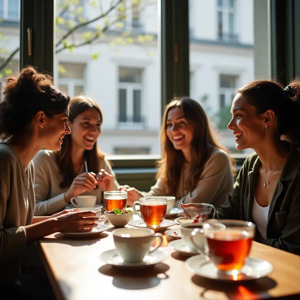 Infusion de thé avec des couleurs vives, représentant une formulation moderne.