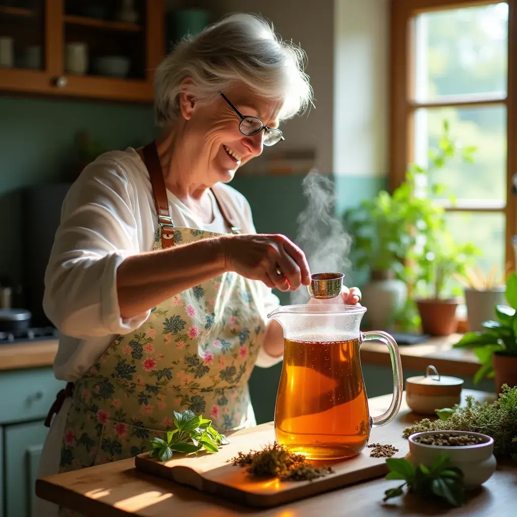 Tasse de thé belge infusée avec des extraits de plantes pour l'équilibre métabolique.